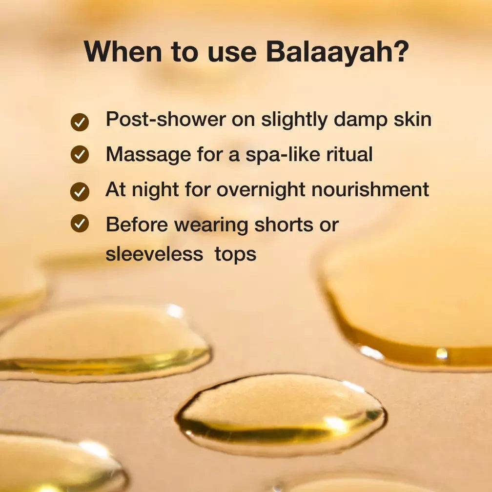 Balaayah Black Gram Body Booster | Tea-Garden Blend - iYURA's Ayurvedic, Skin-Firming Body Oil - For Dry, Mature, Aging Skin Body Oil iYURA