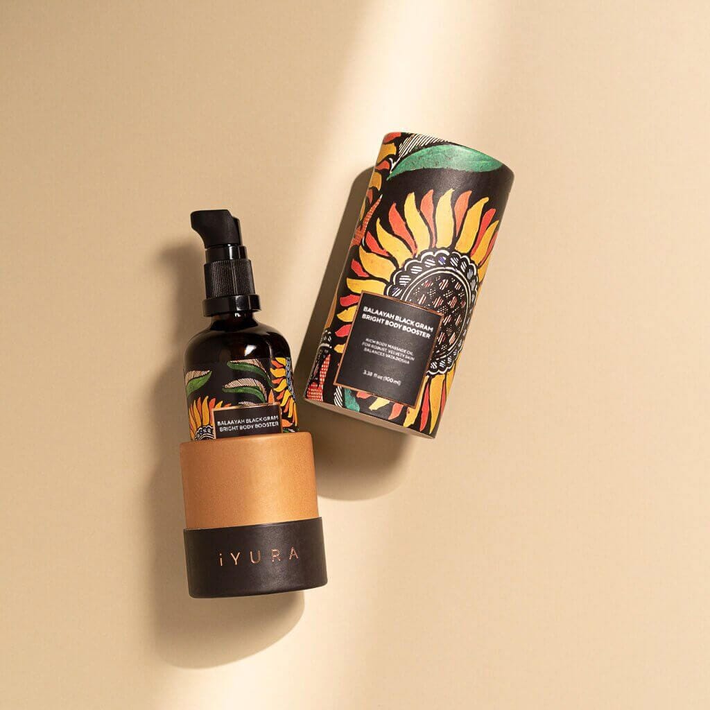 Balaayah Black Gram Bright Body Booster | With Sweet & Citrusy Aroma of Jasmine, Cardamom, Orange and Lemongrass Body Oil iYURA