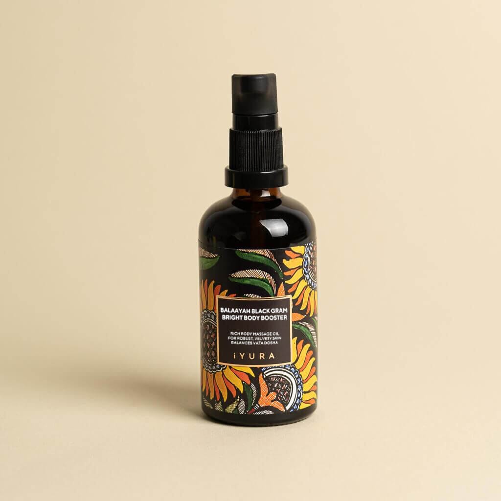 Balaayah Black Gram Bright Body Booster | With Sweet & Citrusy Aroma of Jasmine, Cardamom, Orange and Lemongrass Body Oil iYURA