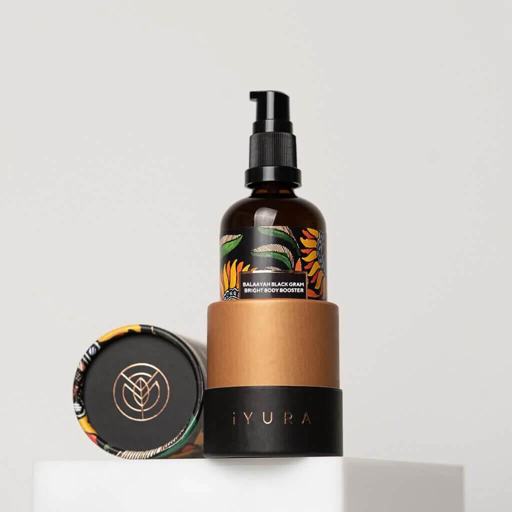 Balaayah Black Gram Bright Body Booster | With Sweet & Citrusy Aroma of Jasmine, Cardamom, Orange and Lemongrass Body Oil iYURA