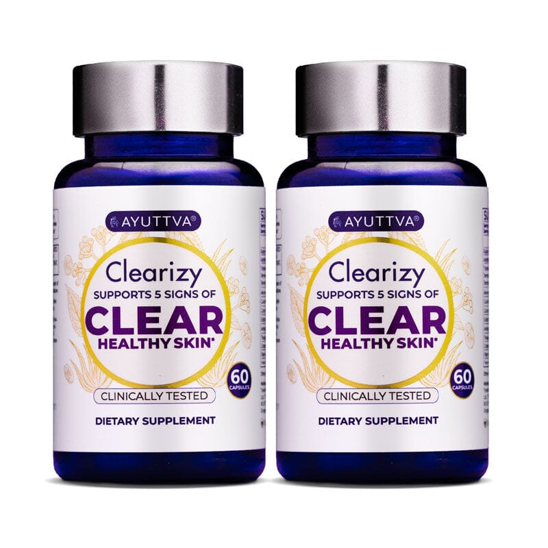 Clearizy Capsules for Clear Skin and Breakout Relief - 5-in-1 Acne Control - Pack of 2 Ayuttva