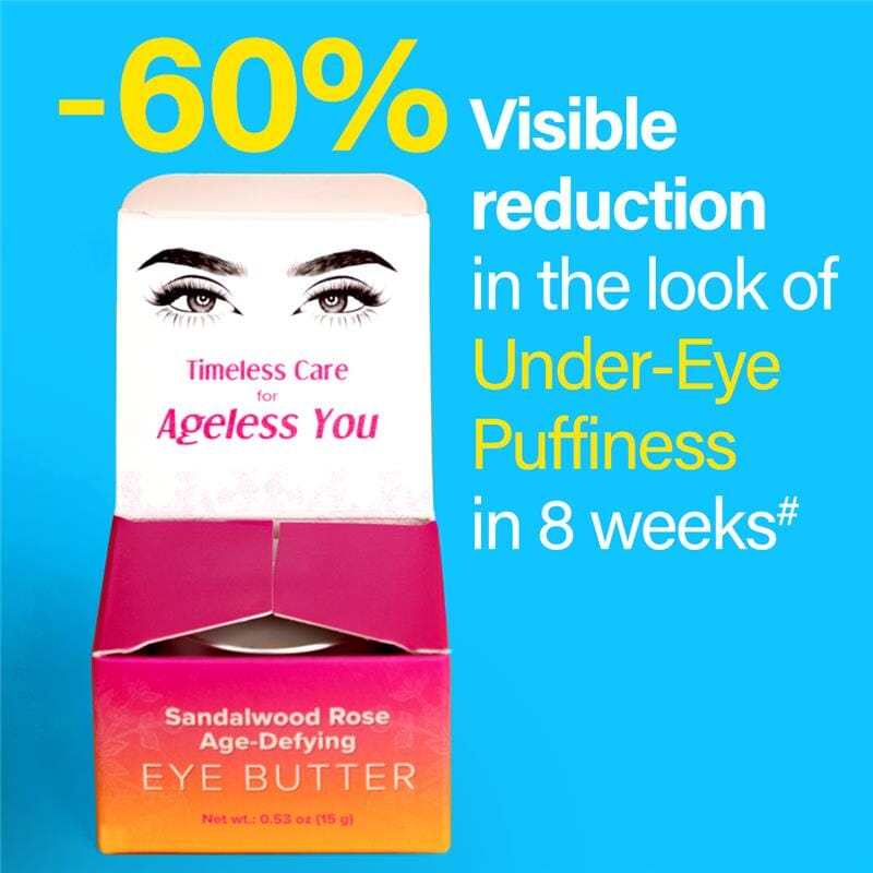 Sandalwood Age-Defying Eye Butter - 100% Natural Eye Butter With Ghee, Sandalwood & Rose - Smooths the Look of Fine Lines & Wrinkles Eye Care Ajara