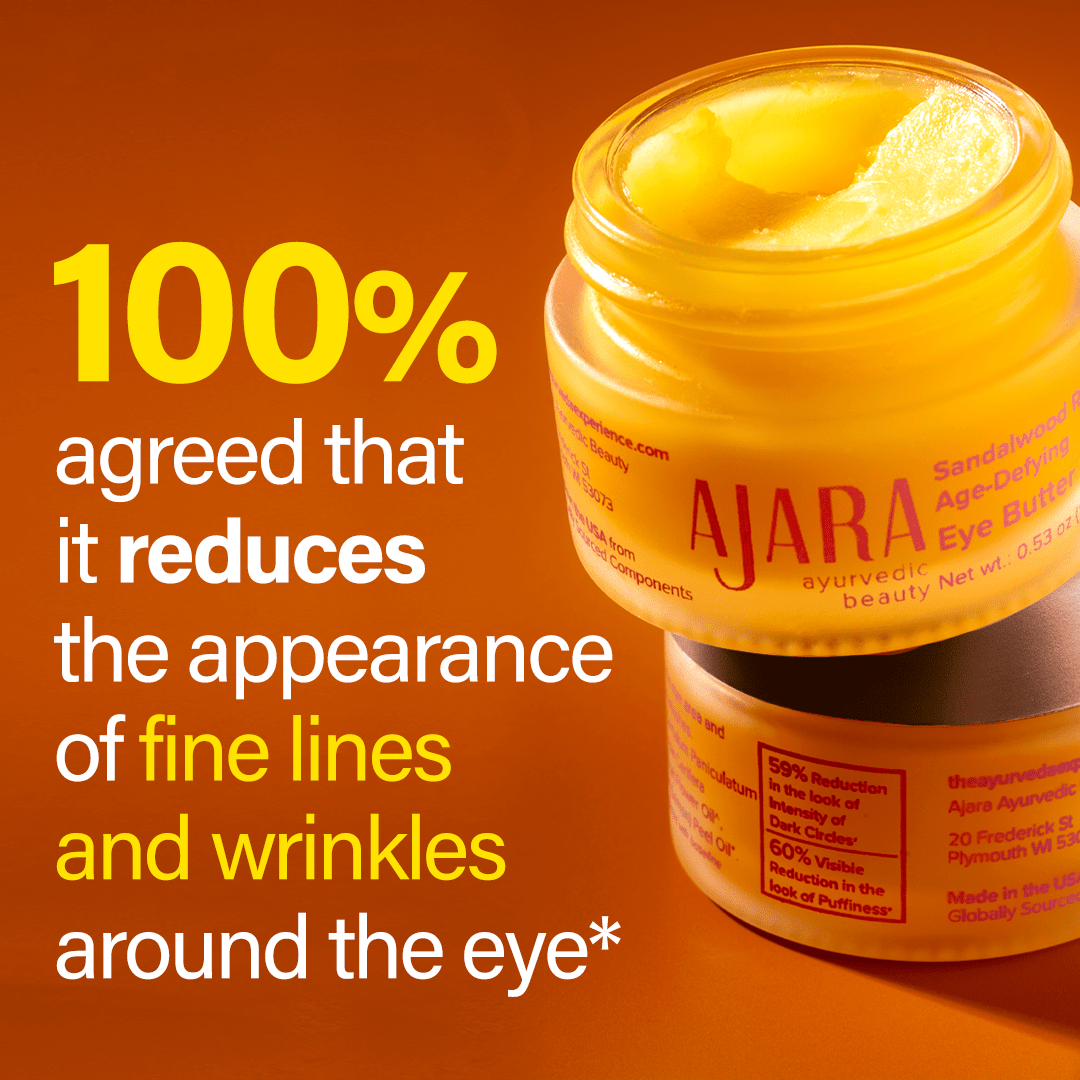 Sandalwood Age-Defying Eye Butter - 100% Natural Eye Butter With Ghee, Sandalwood & Rose - Smooths the Look of Fine Lines & Wrinkles Eye Care Ajara