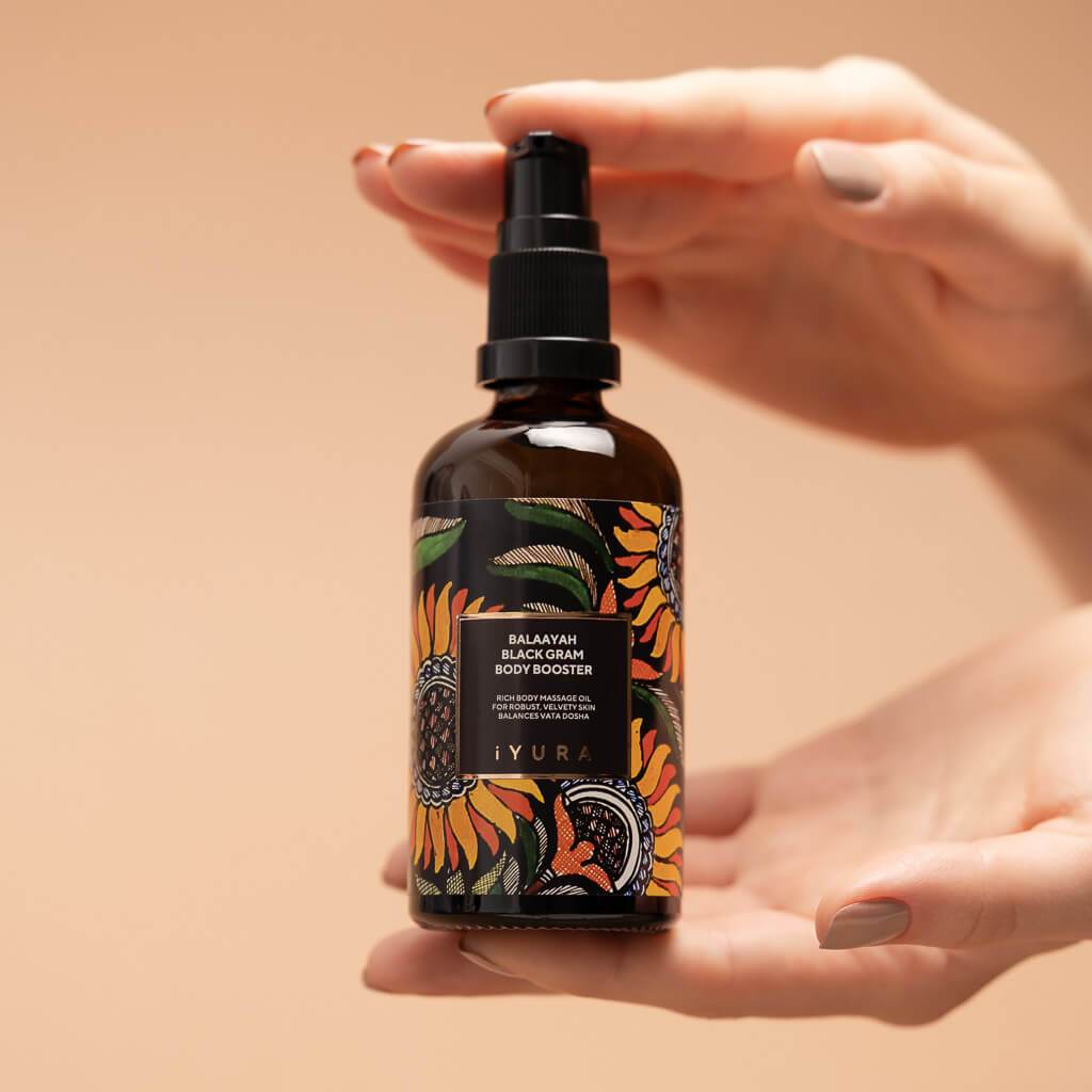 Balaayah Black Gram Body Booster - Best Body Oil for Dry Skin - Natural Skin Care Massage Oil - Body Moisturizer Better Than Body Lotion Body Oil iYURA