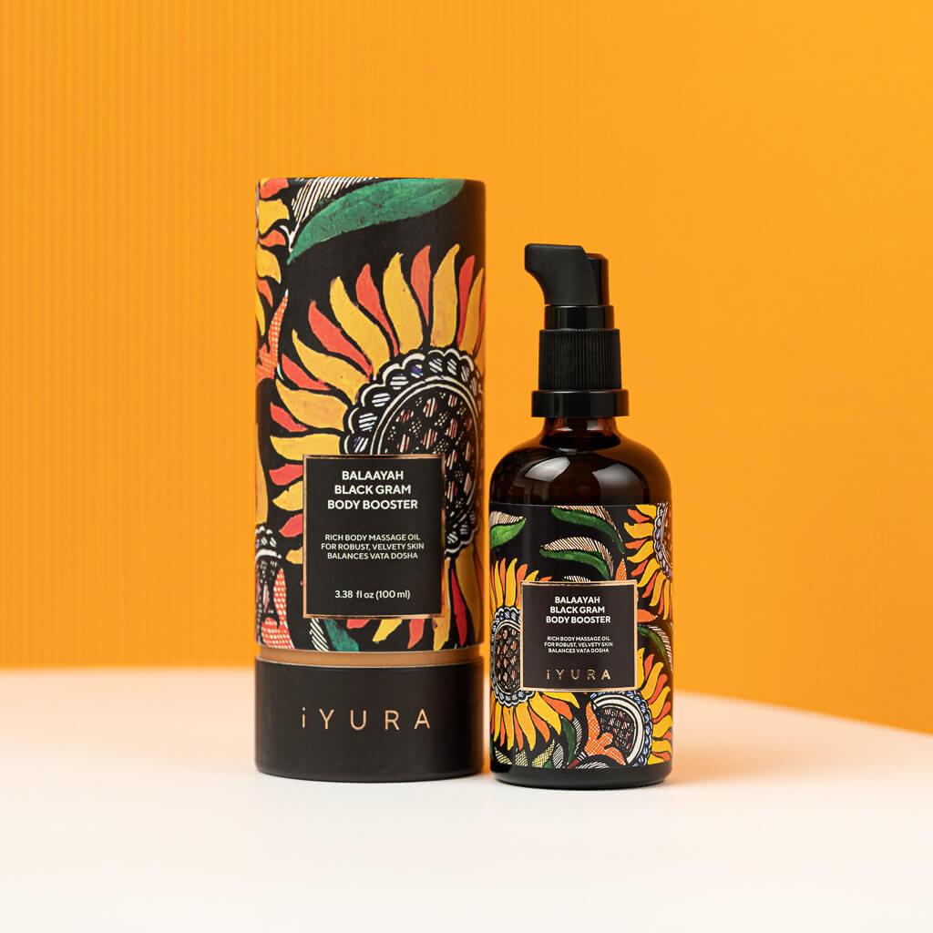 Balaayah Black Gram Body Booster - Best Body Oil for Dry Skin - Natural Skin Care Massage Oil - Body Moisturizer Better Than Body Lotion Body Oil iYURA