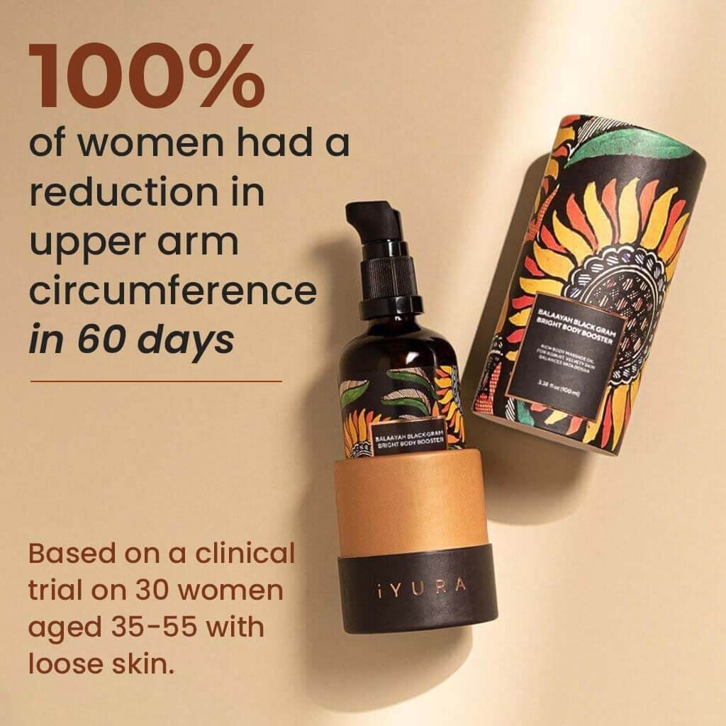 Balaayah Black Gram Bright Body Booster - CLINICALLY TESTED Body Oil iYURA