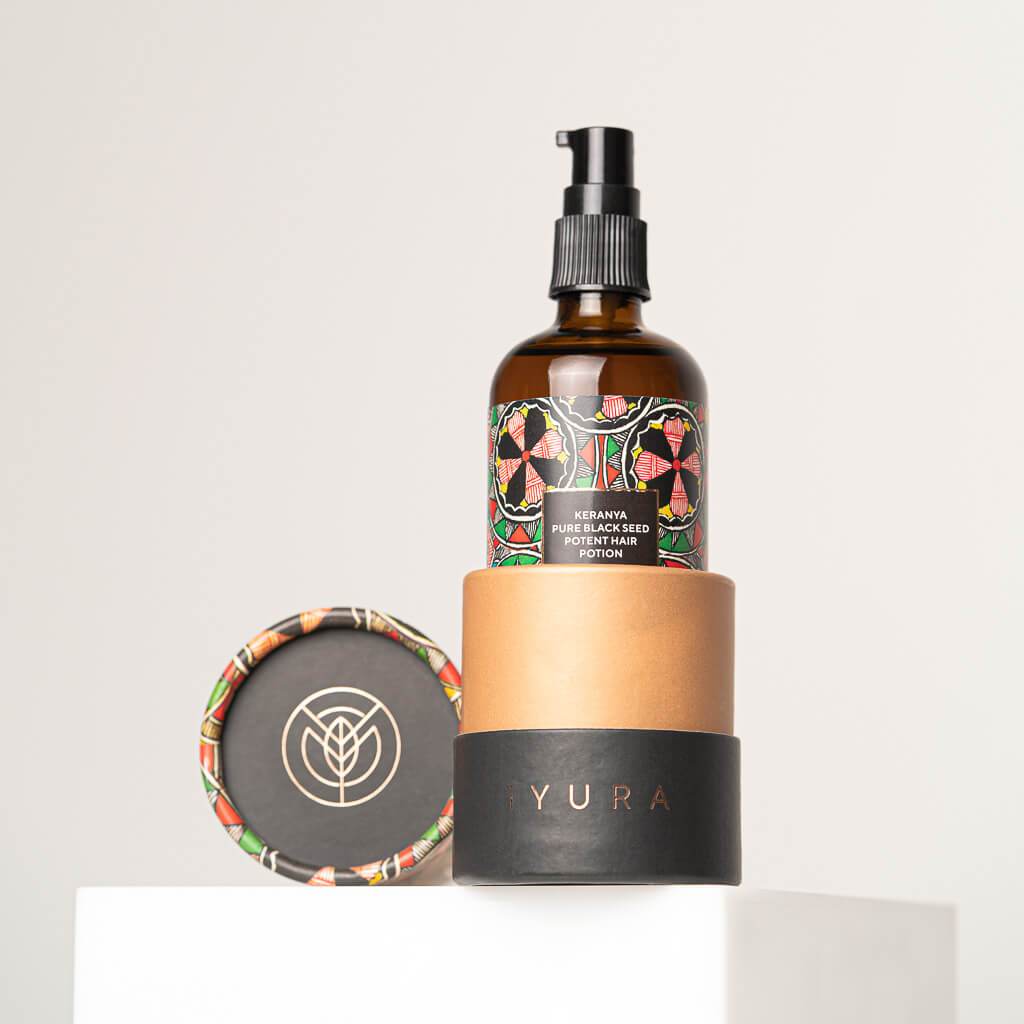 Keranya Pure Black Seed Potent Hair Potion - With FREE Neem Wood Comb Hair Oil iYURA