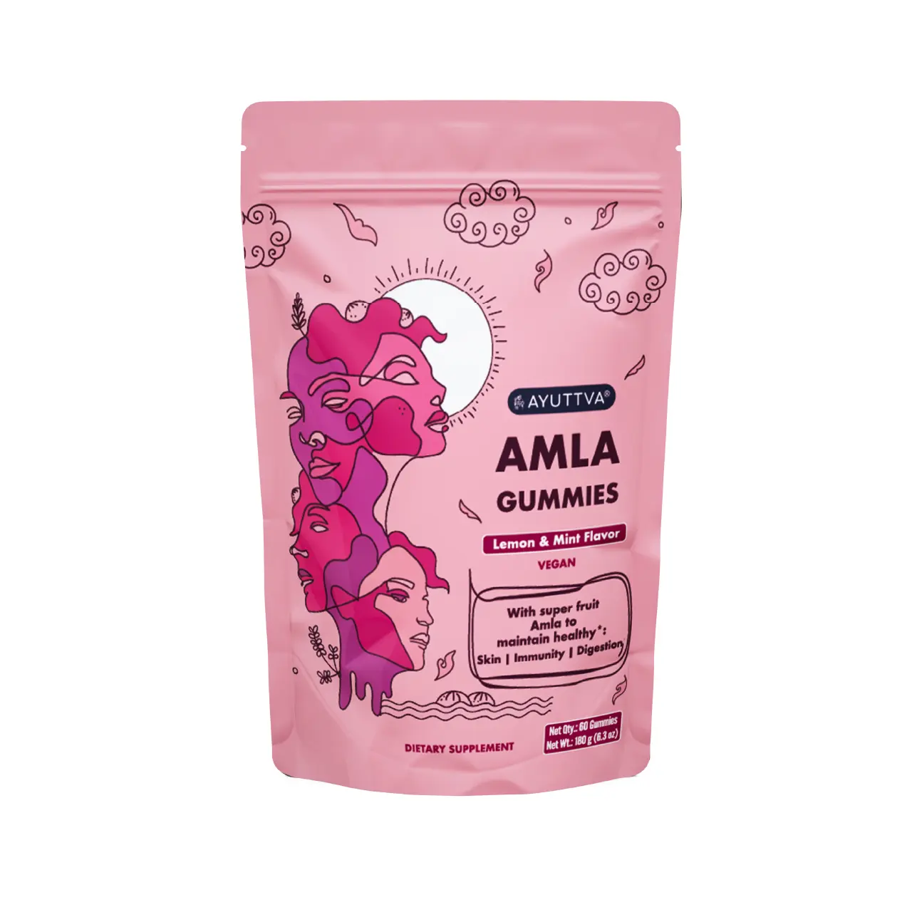 Amla Gummies I Vegan Gummies with 100% plant-based actives for anti-aging, healthy skin, digestion and immunity Supplements Ayuttva 