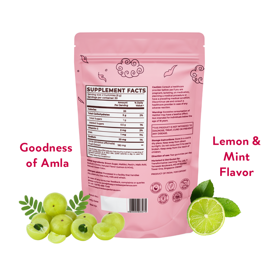 Amla Gummies I With a 100% Plant-Based, Anti-Aging Active Ingredient for Healthy Skin, Digestion and Immunity Supplements Ayuttva 