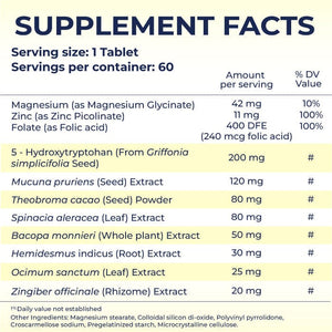 BacoBliss I Scientifically Tested Mood Support Formula I 10+ mood-boosting ingredients for Calm, Relaxation, Healthy Sleep and Relief from Mild and Occasional Stress I With Mucuna pruriens, Bacopa monnieri, Magnesium, 5-HTP and more Supplements Ayuttva 