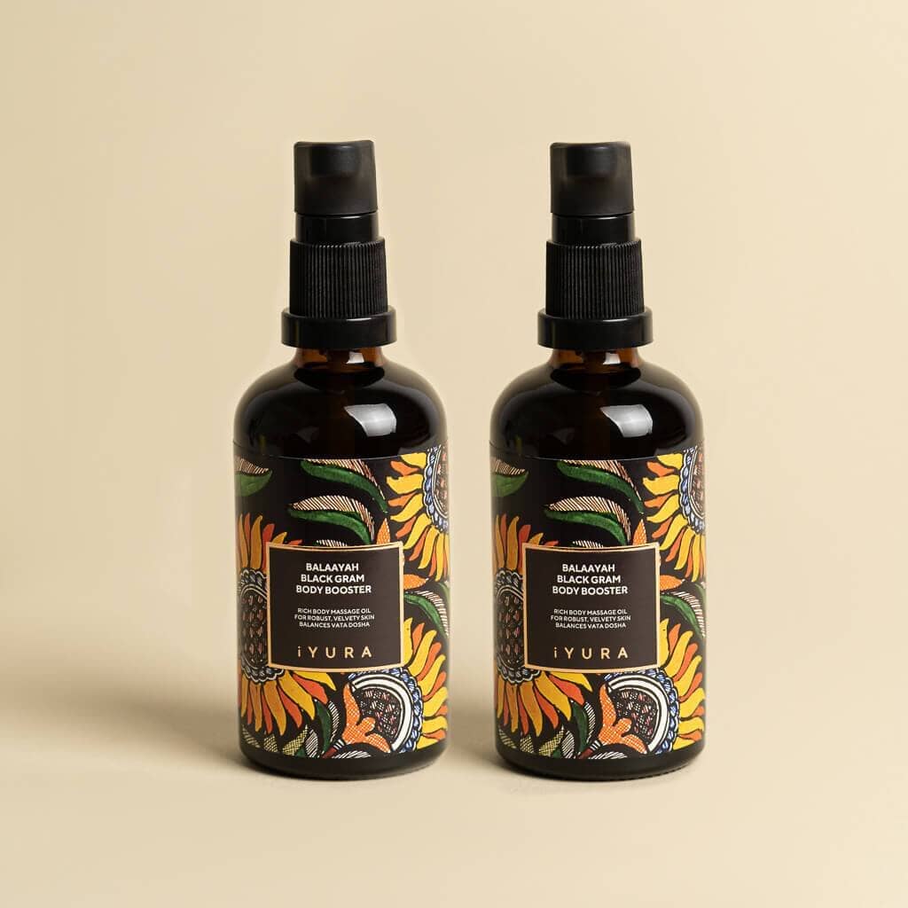 Balaayah Black Gram Body Booster - iYURA's Moisturizing Solution to Firm Skin and Tighten the Look of Crepey and Saggy Skin on Body Body Oil iYURA Pack of 2 - 100 ml (3.38 fl oz) each 