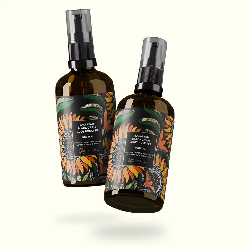 Balaayah Black Gram Body Booster (Pack of 2) - Ayurvedic Body Oil For Dry, Mature, Aging Skin Body Oil iYURA Pack of 2 - 100ml (3.38 fl oz) each 