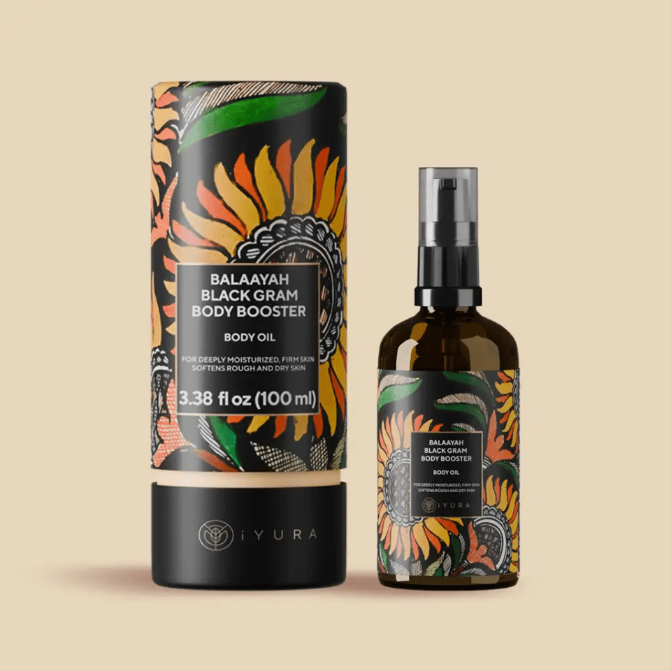 Balaayah Black Gram Body Booster - Skin-Firming, Ayurvedic Body Oil for Saggy, Crepey Looking Skin Body Oil iYURA 