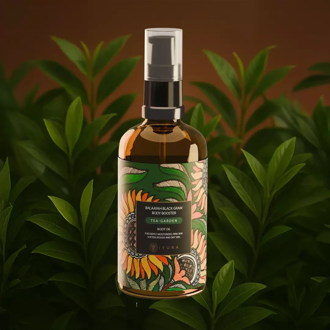 Balaayah Black Gram Body Booster: Tea-Garden Blend - Body Oil for Dry, Saggy Skin Body Oil iYURA 