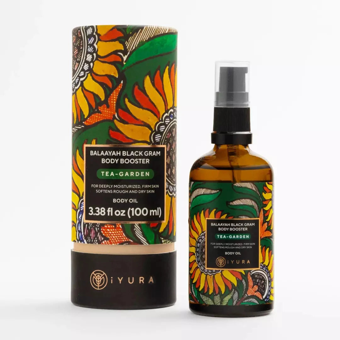 Balaayah Black Gram Body Booster: Tea-Garden Blend - Body Oil for Dry, Saggy Skin Body Oil iYURA 