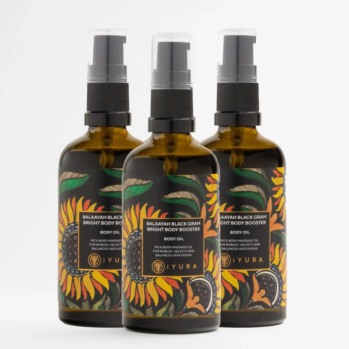 Balaayah Black Gram Bright Body Booster - Bestselling Firming Body Oil for Mature, Aging Skin - Pack of 3 Body Oil iYURA 