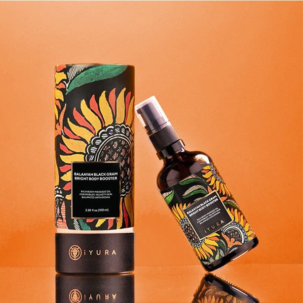 Balaayah Black Gram Bright Body Booster | With Sweet & Citrusy Aroma of Jasmine, Cardamom, Orange and Lemongrass Body Oil iYURA 