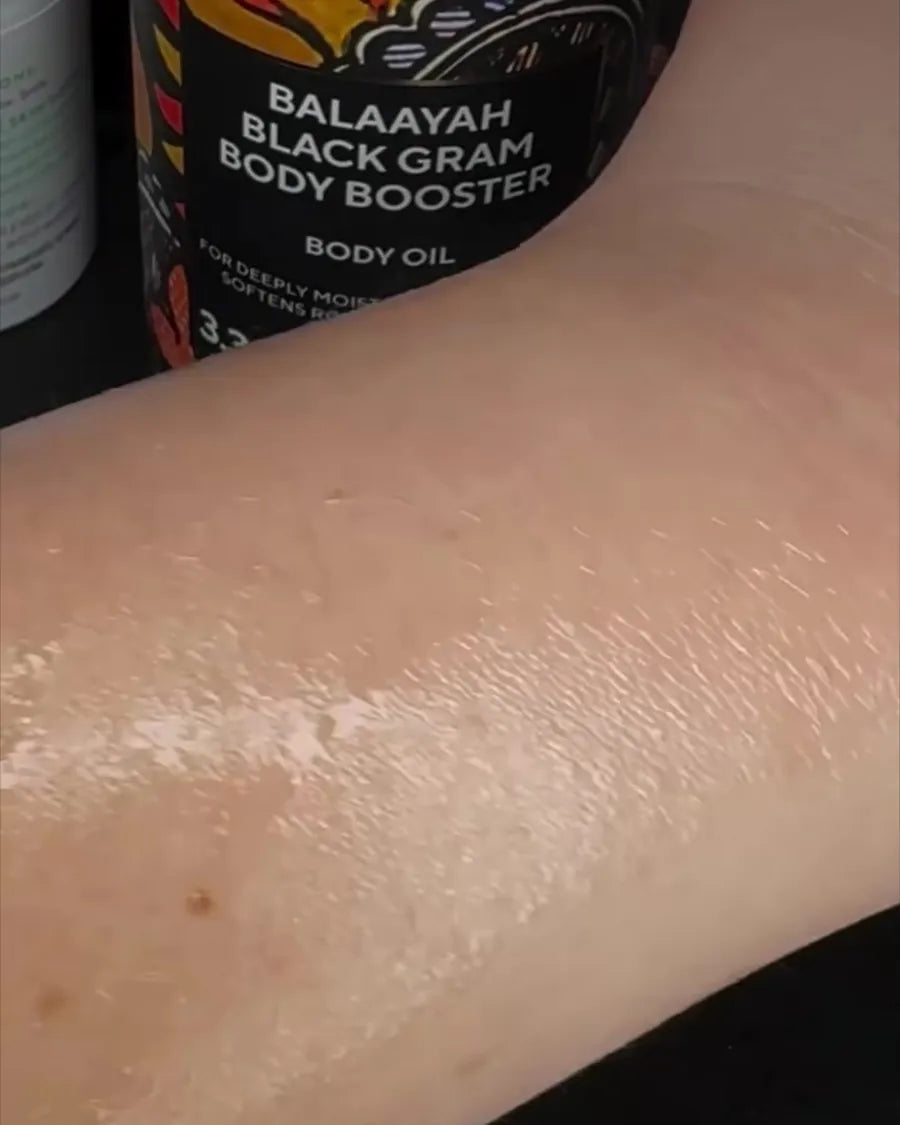 Oil glistening on the arm