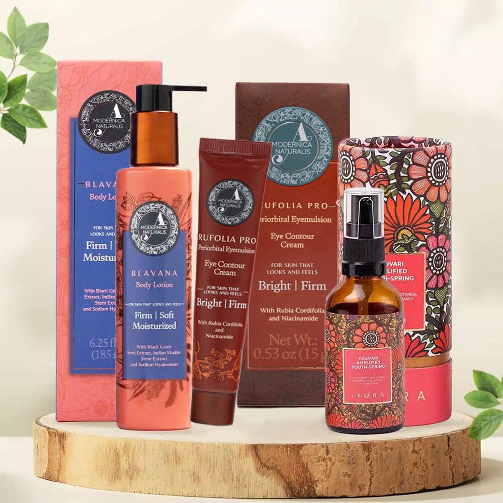 Bestsellers Bundle: Perfect Face and Body Moisturizing Bundle for Dry, Mature & Aging Skin with Pro Beauty set The Ayurveda Experience 
