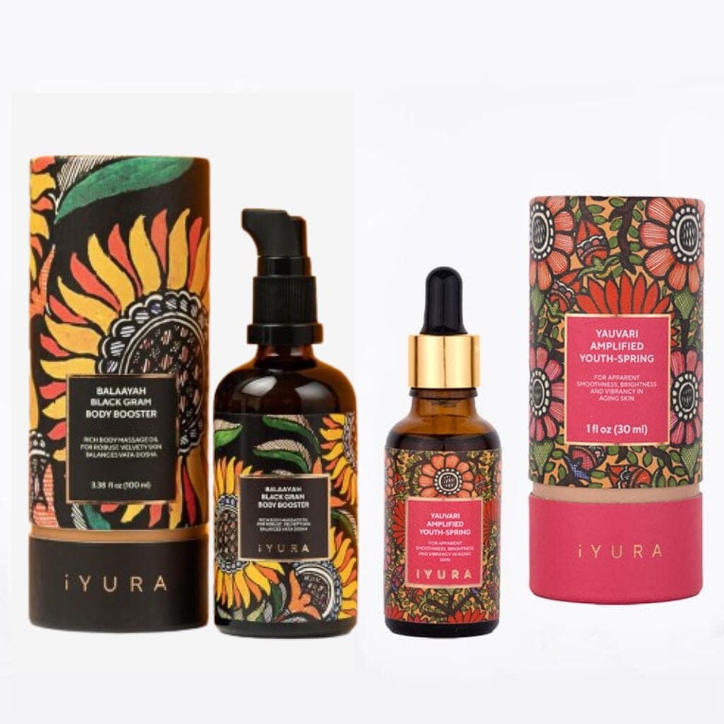 Black Gram Face & Body Duo - Best Moisturizers for Dry Skin, Aging Skin and Mature Skin; Natural Skincare for Glowing Skin Beauty set iYURA 