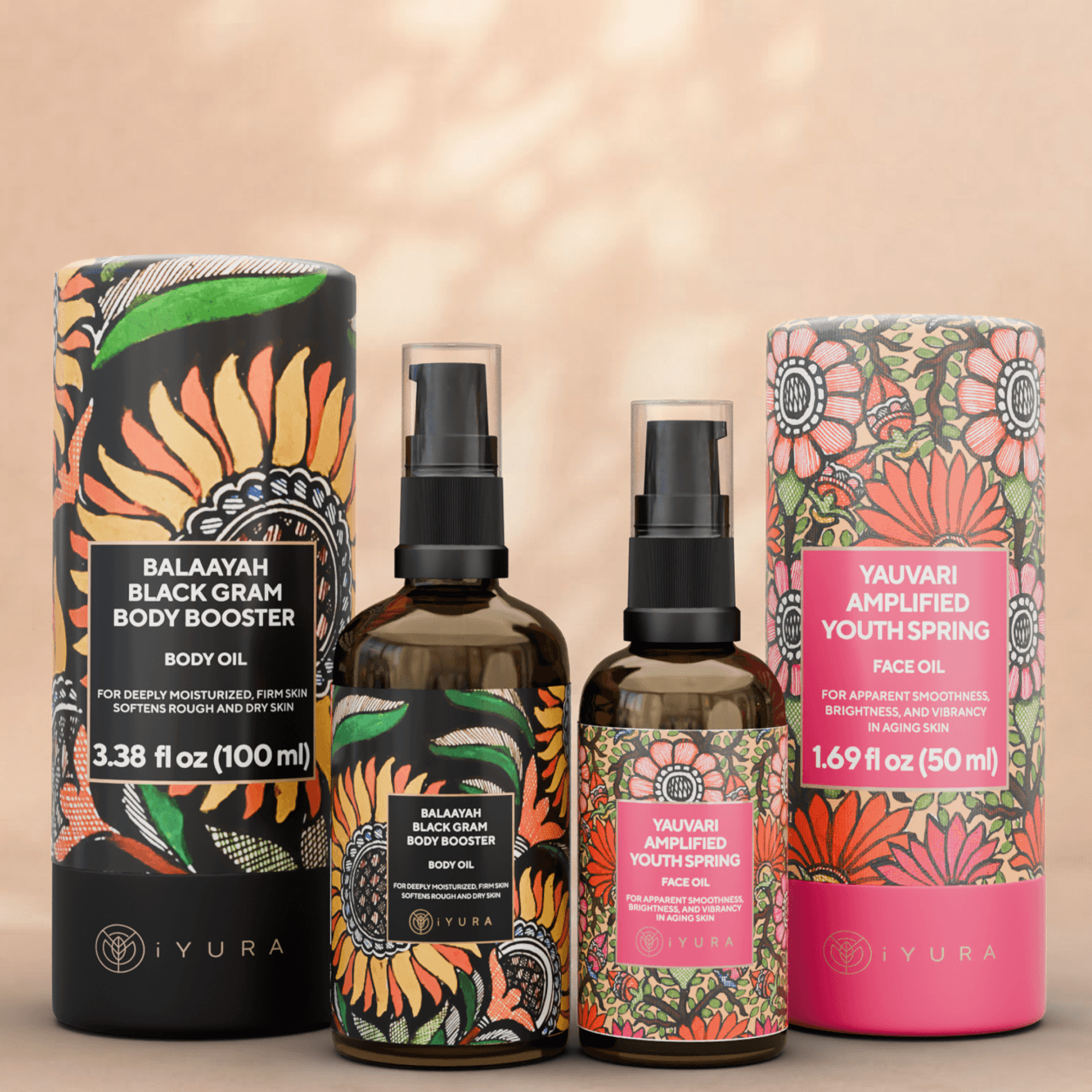 Black Gram Face & Body Duo - Best Moisturizers for Dry Skin, Aging Skin and Mature Skin - Natural Skincare for Glowing Skin Beauty set iYURA 