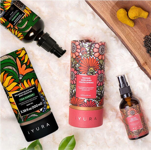 Black Gram Face & Body Duo With Tea-Garden Blend - Best Ayurvedic Moisturizers for Dry Skin Beauty set iYURA 