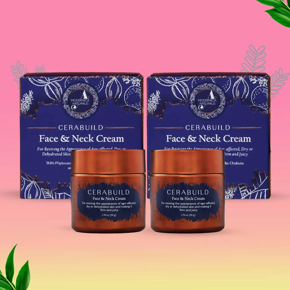 Cerabuild Face and Neck Cream :- Restore and Protect Your Skin's Lost Moisture with Phyto-Ceramides Lotion & Moisturizer A Modernica Naturalis 2 Jars 
