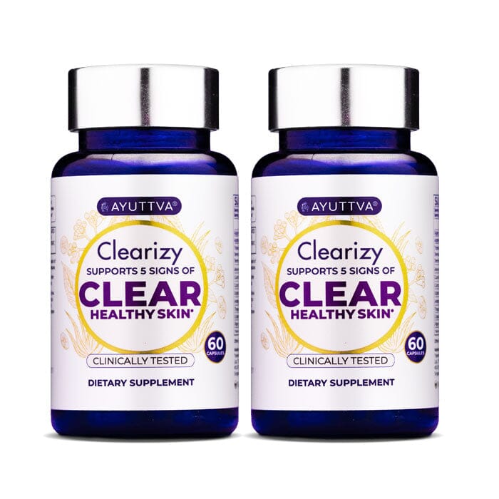 Clearizy Capsules for Clear Skin and Breakout Relief - 5-in-1 Acne Control | Clean Label 100% natural | Fast Acting Long Lasting - Pack of 2 Ayuttva 