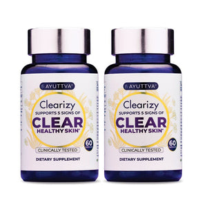 Clearizy Capsules for Clear Skin and Breakout Relief - 5-in-1 Acne Control | Clean Label 100% natural | Fast Acting Long Lasting - Pack of 2 The Ayurveda Experience 