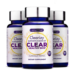 Clearizy Capsules for Clear Skin and Breakout Relief - 5-in-1 Acne Control | Clean Label 100% natural | Fast Acting Long Lasting - Pack of 3 Ayuttva 