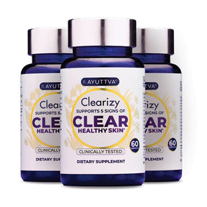 Clearizy Capsules for Clear Skin and Breakout Relief - 5-in-1 Acne Control | Clean Label 100% natural | Fast Acting Long Lasting - Pack of 3 The Ayurveda Experience 