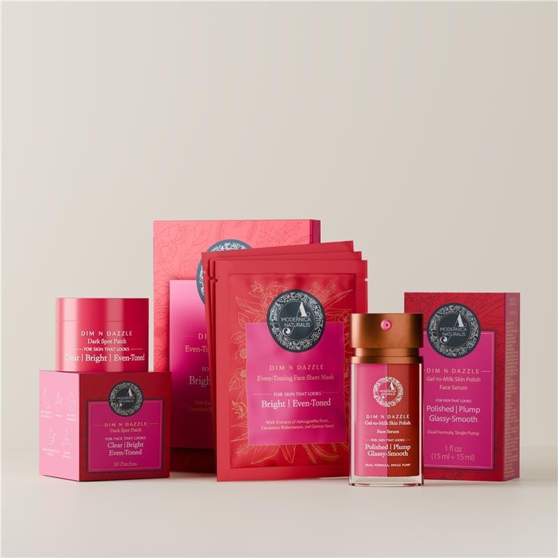 Dim N Dazzle Complete Even-Tone and Glow Trio Beauty set A Modernica Naturalis 