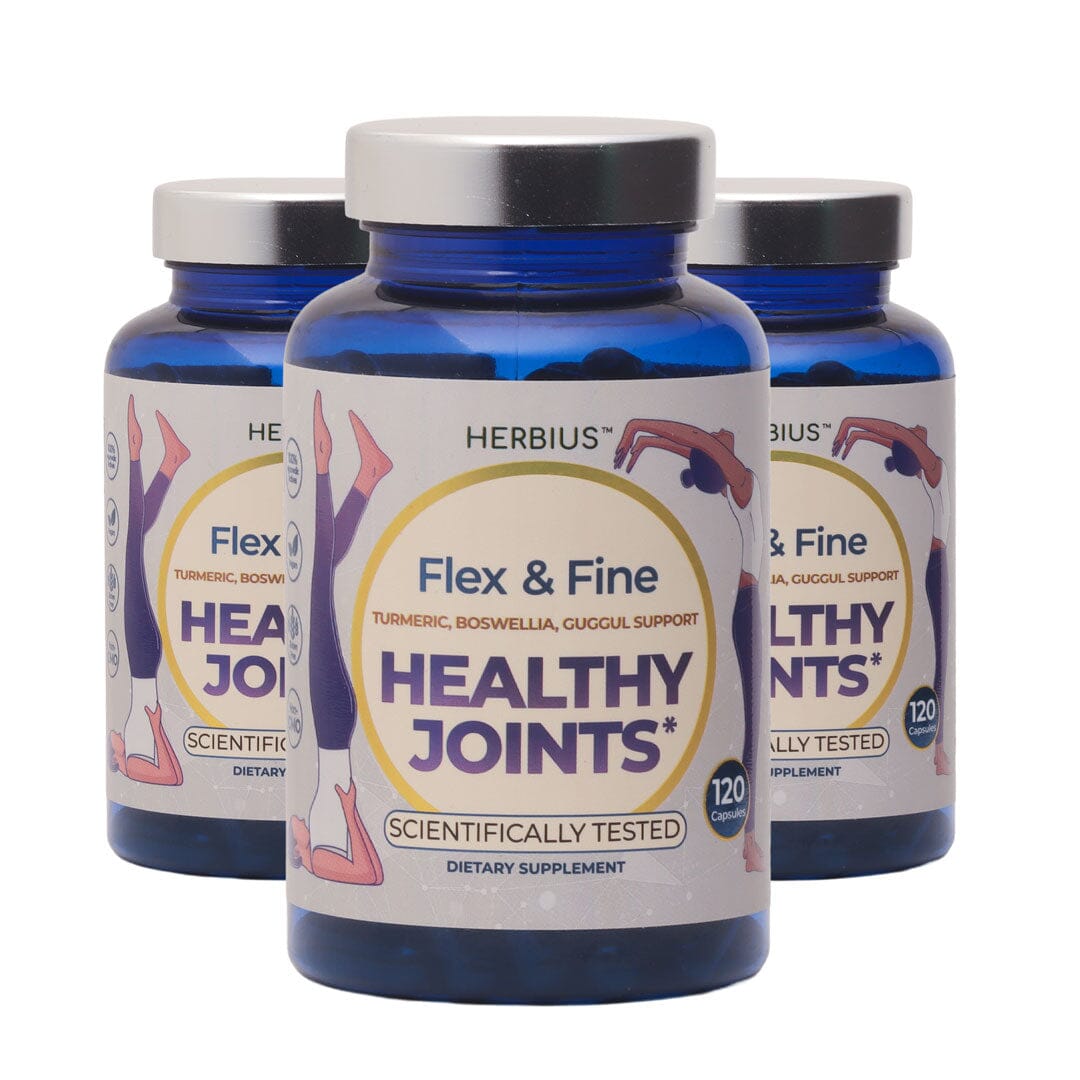 Flex & Fine – Joint Supplement for Cartilage, Bone, and Synovial Fluid Support | Vegan, Scientifically Tested - Pack of 3 Ayuttva 