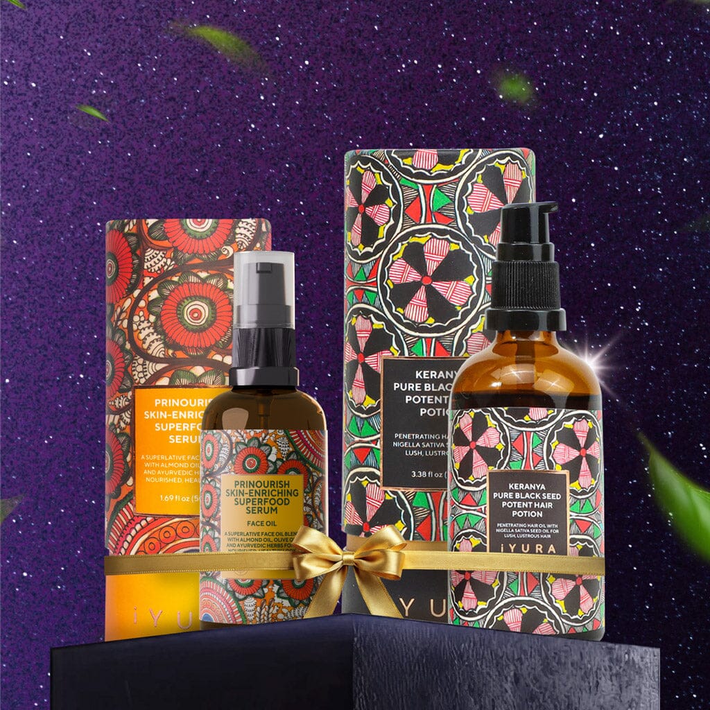 FREE BLACK FRIDAY GIFT: Nourishing Face & Hair Duo - Full Sizes of Prinourish Skin-Enriching Superfood Serum and Keranya Hair Potion worth $86! Face oil iYURA 