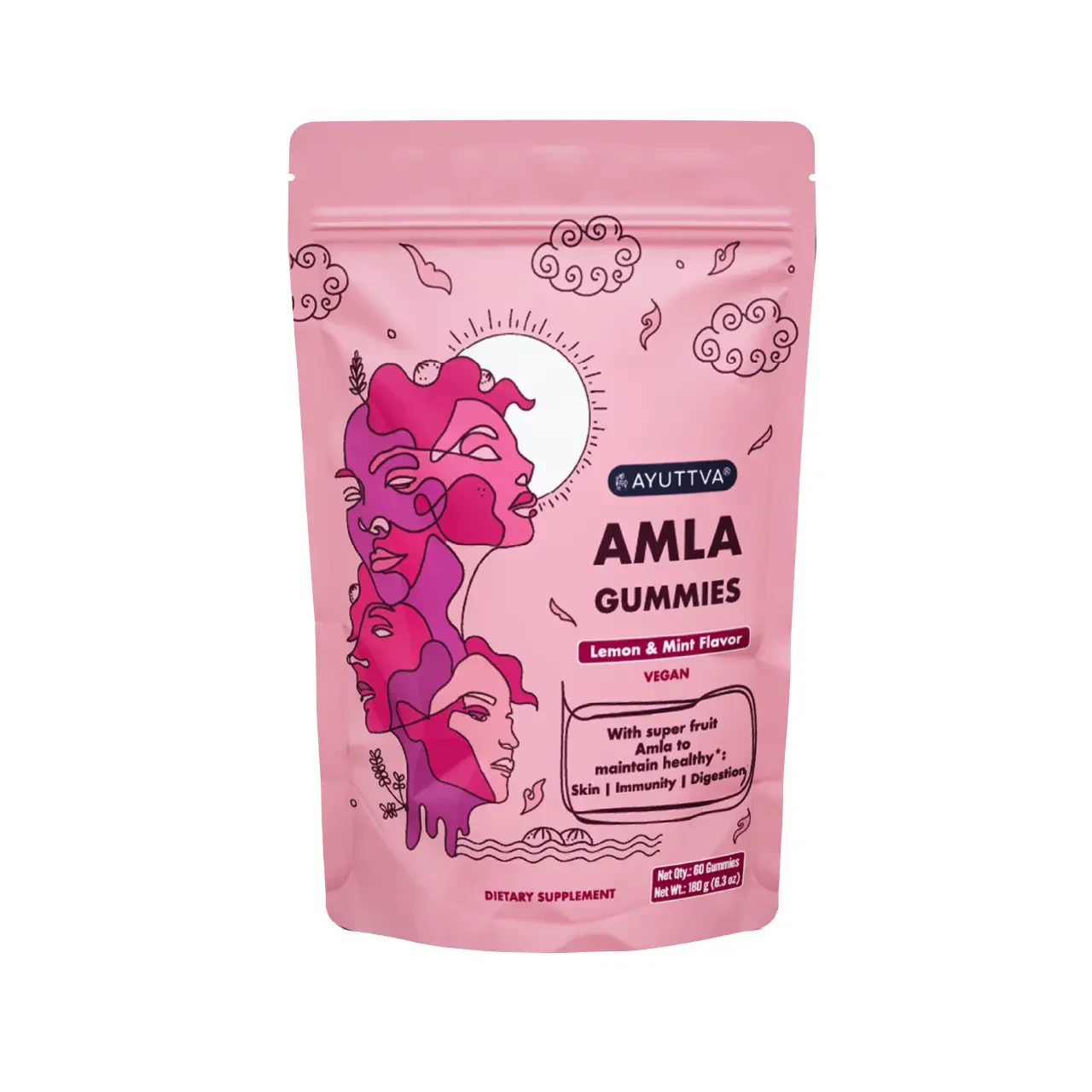 FREE GIFT: Amla Gummies I Vegan Gummies with Plant-based Actives for Anti-aging Benefits, Healthy Skin, Digestion and Immunity singleton_gift Ayuttva 