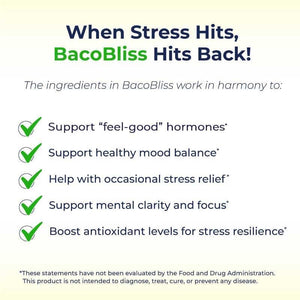 FREE GIFT: BacoBliss I With 10+ powerful ingredients for Calm, Relaxation and Occasional Stress Relief singleton_gift Ayuttva 