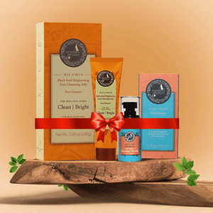 FREE SEASON OF AYURVEDA GIFT: Smooth and Soothe Duo - Full-Sizes of Nicumin Black Seed Brightening Face Cleansing Jelly & Line-Tune Face Serum worth $73 USD! The Ayurveda Experience 