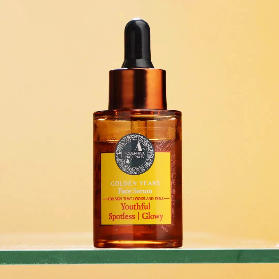 Golden Years - An Ayurvedic Marvel - Reduce Age Spots, Clear Complexion and Unwrinkled-Appearance - Pack of 3 Face Serum A Modernica Naturalis 