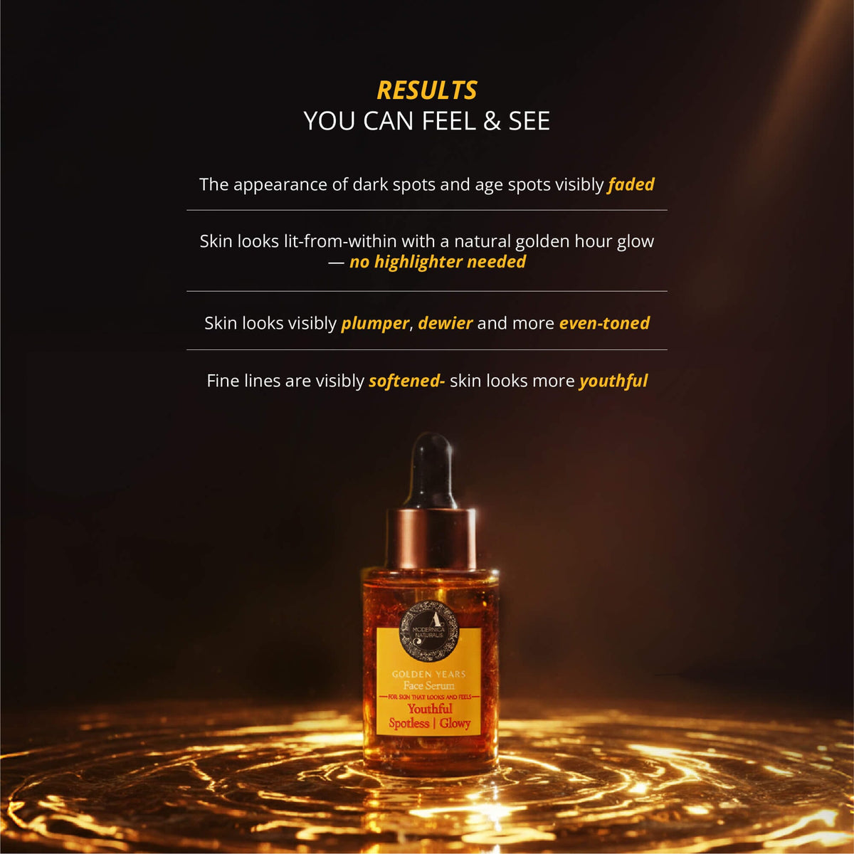 Golden Years - Face Serum For Age Spots, Clear Complexion & Unwrinkled-Appearance Face Serum A. Modernica Naturalis 