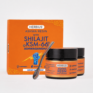 HERBIUS™ ASHWA RESIN: A Powerful Ayurvedic Blend of Pure Himalayan Shilajit and the World’s Most Clinically Studied KSM-66® Ashwagandha - Pack of 2 Supplements Ayuttva 