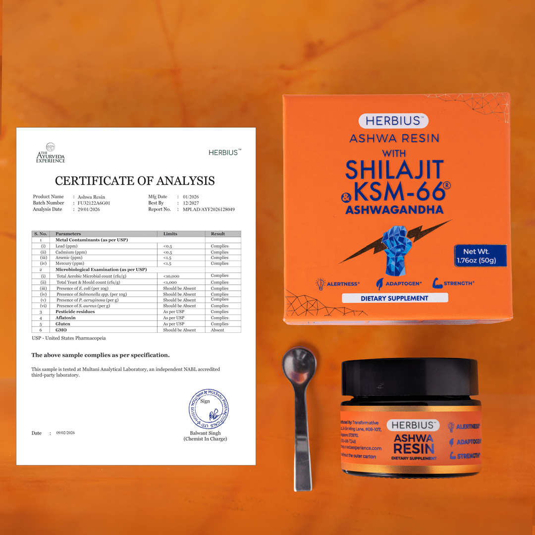 HERBIUS™ ASHWA RESIN: A Powerful Ayurvedic Blend of Pure Himalayan Shilajit and the World’s Most Clinically Studied KSM-66® Ashwagandha Supplements Ayuttva 