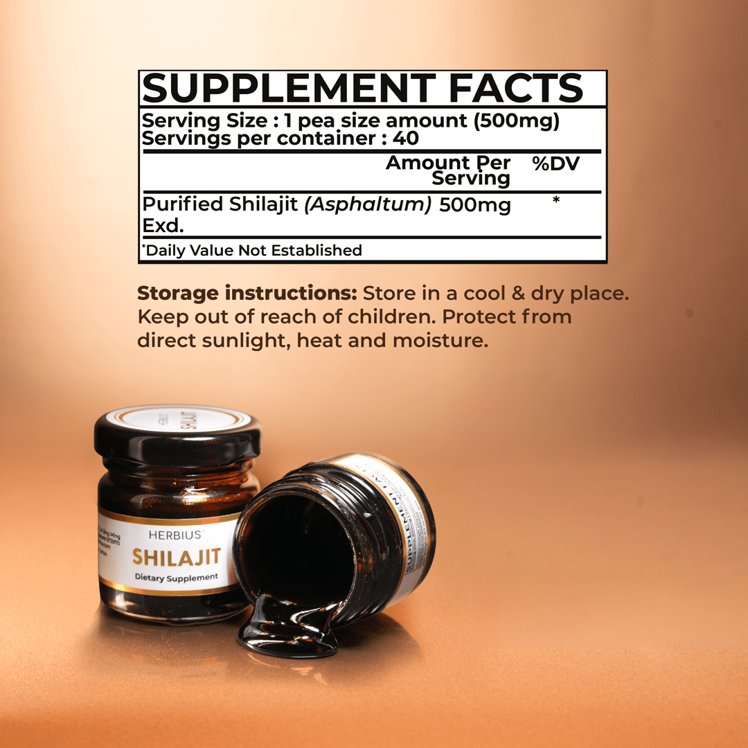Herbius™ Shilajit | 100% Pure Himalayan Resin For Natural Energy, Hormonal Balance & Menopause Support - 20g Supplements Ayuttva 