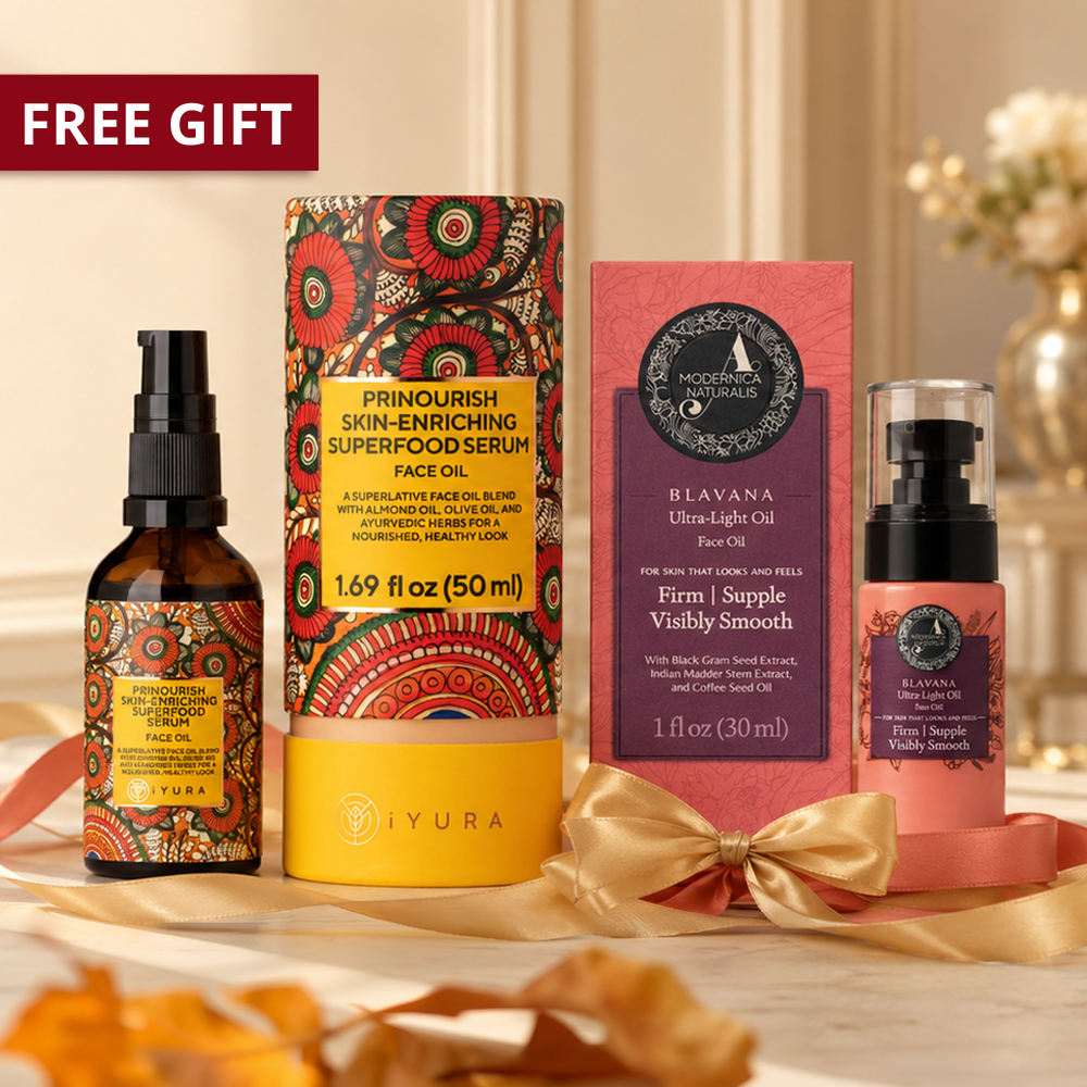 SEASON OF AYURVEDA: Ultra-Light Oil Duo - Full-Sizes of Blavana Ultra-Light Face Oil & Prinourish Skin-Enriching Superfood Serum worth $94 USD!