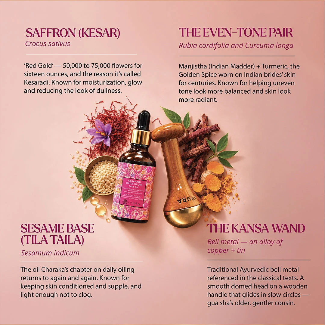 Kansa Wand - Personal Face Wand and Kesaradi Face Oil (1.69 fl oz) Skin Care The Ayurveda Experience 