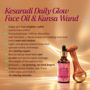 Kansa Wand - Personal Face Wand and Kesaradi Face Oil (1.69 fl oz) Skin Care The Ayurveda Experience 