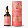 Kesaradi Daily Glow face oil by iYURA, for dry or sensitive skin, 1.69 fl oz (50 ml): the amber dropper bottle with a gold collar beside its tall coral-pink flower-print tube on a white background. Label: Kesaradi Daily Glow. Face Oil. Ayurveda's skin brightening, revitalizing, uber-nourishing secret. A signature blend of precious saffron + rose + turmeric + 16 Ayurvedic herbs. 1.69 fl oz (50 ml)