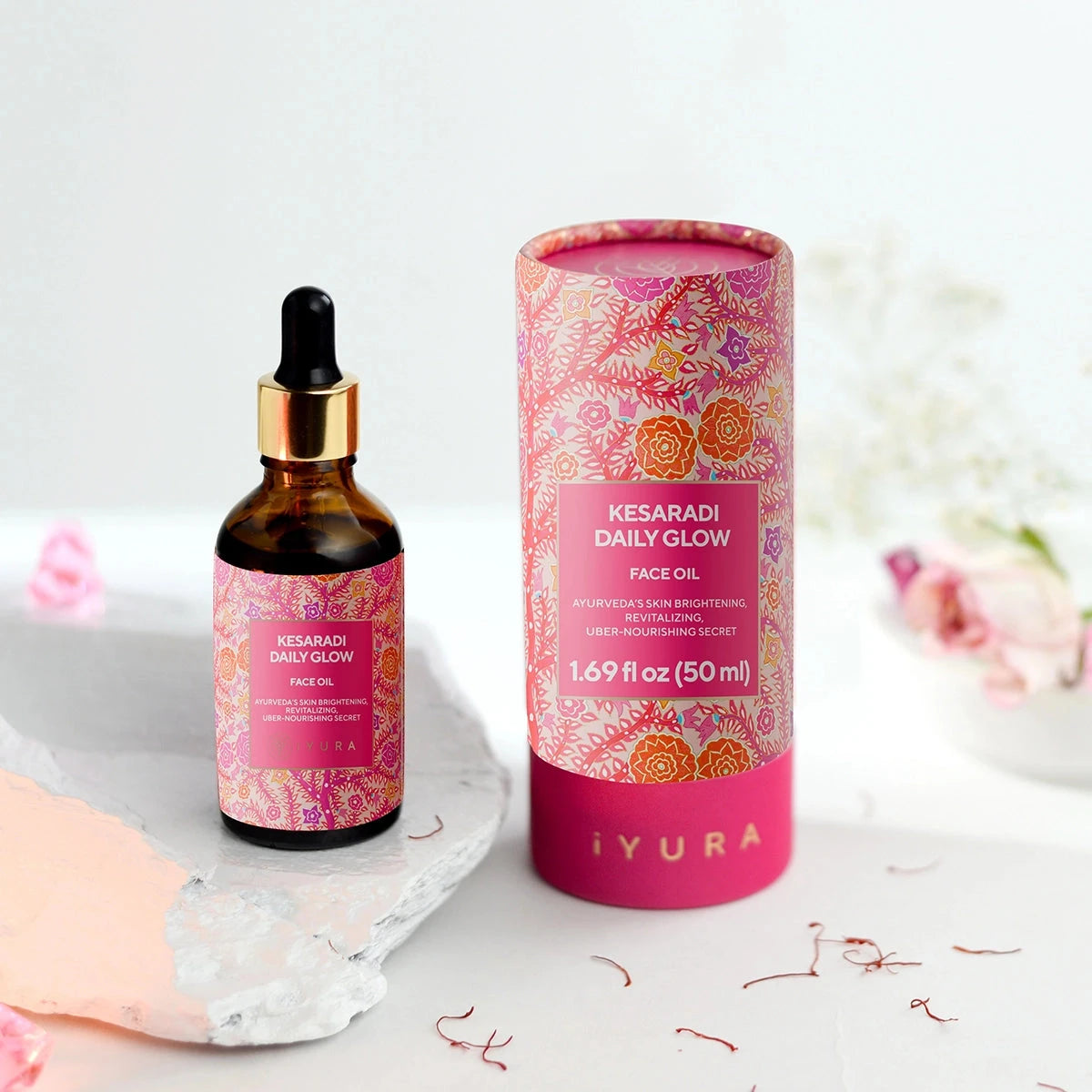 Kesaradi Daily Glow Oil - iYURA - Infused with Saffron - Best Face Moisturizer to Get Natural Glow Face oil iYURA 