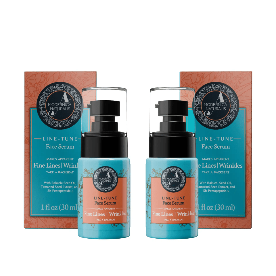 Line-Tune Face Serum – Reduces the Appearance of Fine Lines & Wrinkles – Hydrating Formula with Tamarind, Bakuchi, Arjuna, Guduchi & Peptides – Best Face Serum for Aging Skin with Fine Lines & Wrinkles - Pack of 2 Face Serum A Modernica Naturalis 