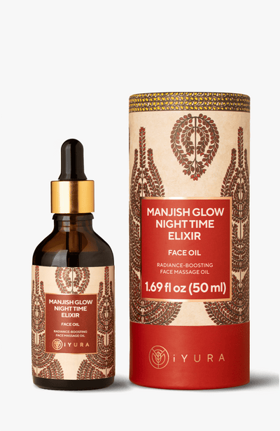 Manjish Glow Night Time Elixir - Ayurvedic Night-Time Face Oil - Natural Moisturizer for Healthy Skin