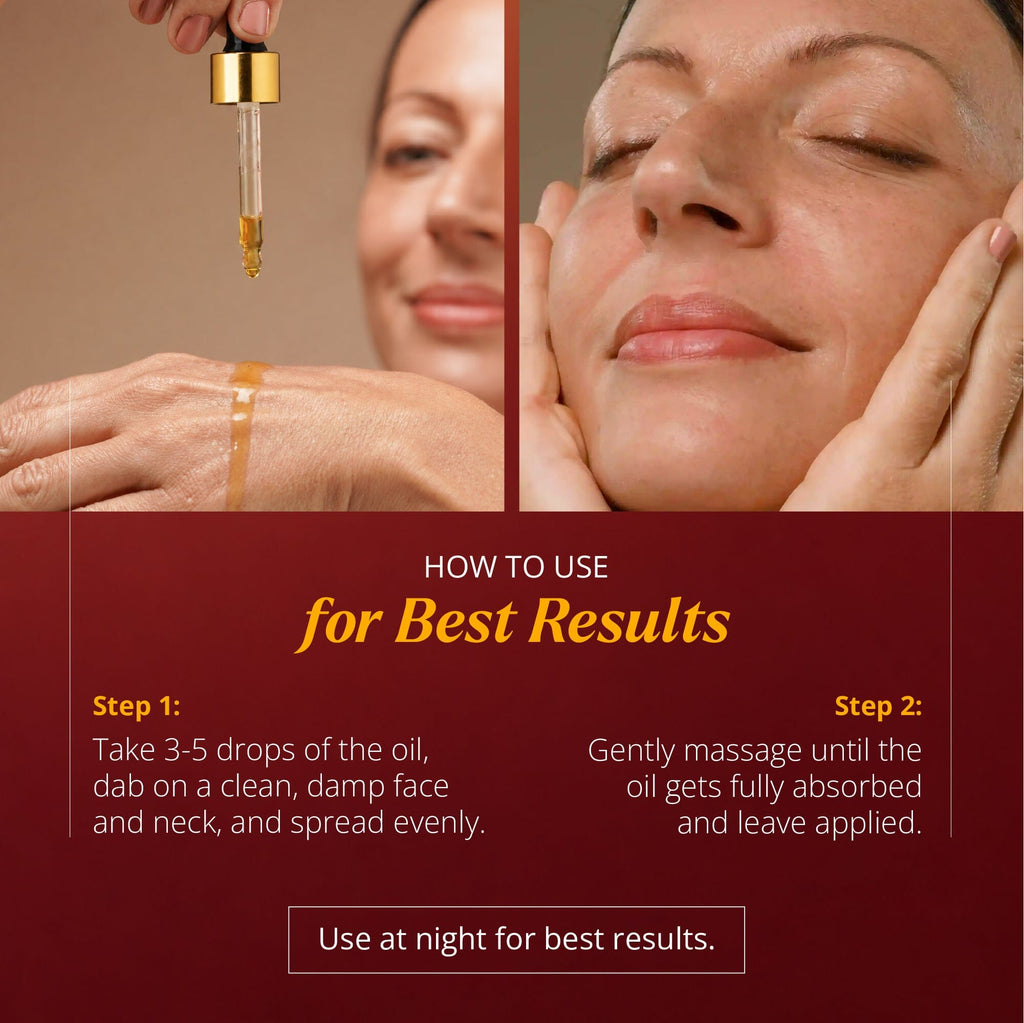 Manjish Glow Night Time Elixir - Ayurvedic Night-Time Face Oil - Natural Moisturizer for Healthy Skin Night-time face oil iYURA 